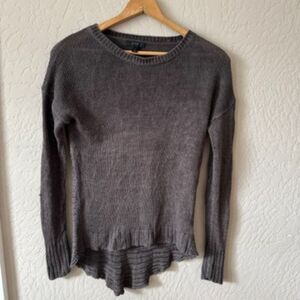 J.Crew Linen Sweater Pullover Brown Open Weave Summer Vacation Small Hi-Low